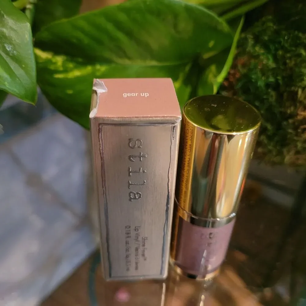 Stila Shine Fever Lip Gloss Vinyl Liquid Lacquer Lipstick Gear Up Nude Brown NIB